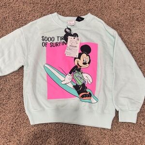 Zara Mint Green Mickey Mouse Sweatshirt